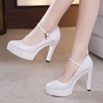 

2019 cheongsam T platform women's shoes autumn high-heeled shoes women's fine with pointed waterproof platform