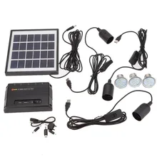 Dikale Outdoor Solar Power Panel LED Light Lamp USB Charger Home System Kit Garden Path