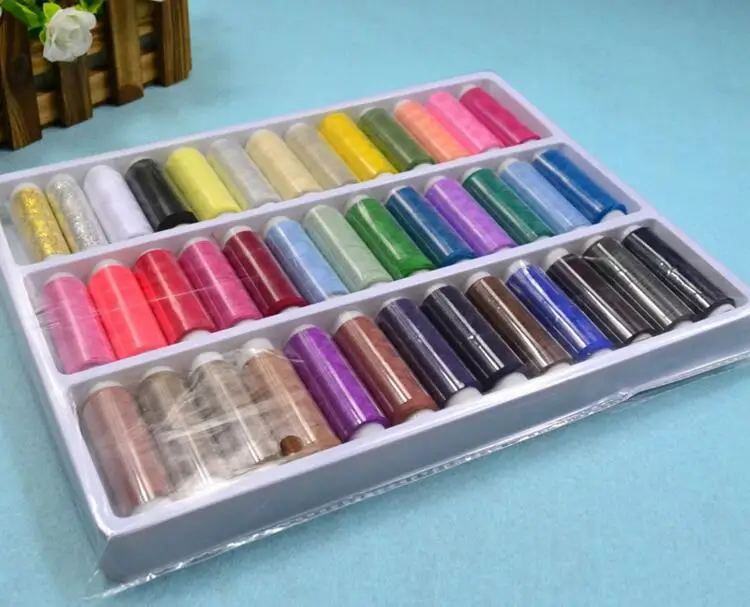 

2017Time-limited Dyed Hilos De Coser Sewing Supplies New Set Of 39 Spools Different Color Sewing Thread 200 Yards