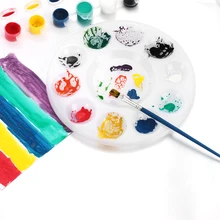 11 колодцев дизайн пластиковая палитра из акрила, для рисования пластиковый для чертежей лоток цветовая палитра для масла акварельный белый Палетка для рисования