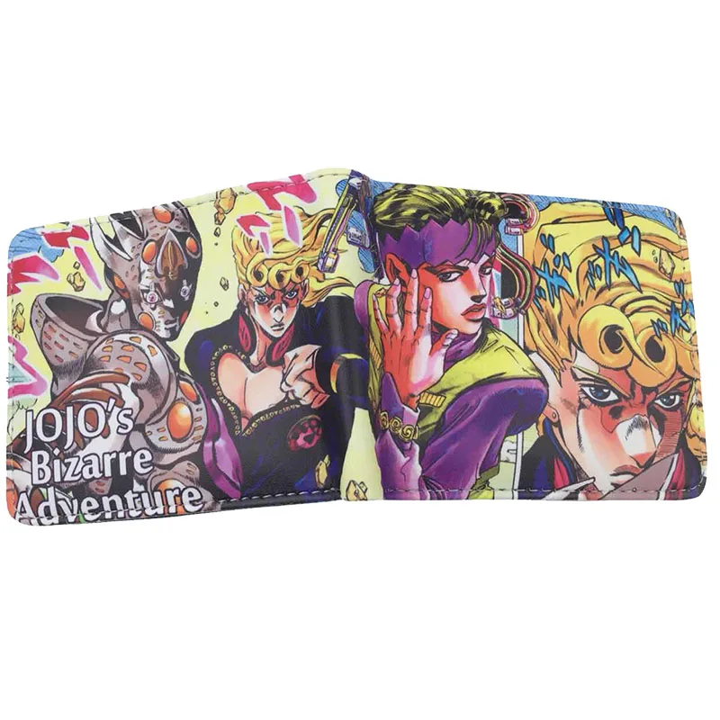 

Anime JoJo's Bizarre Adventure Bifold Wallets Color Print Leather PU Short Coin Purse Cosplay Kids Teens Student Wallet Gift