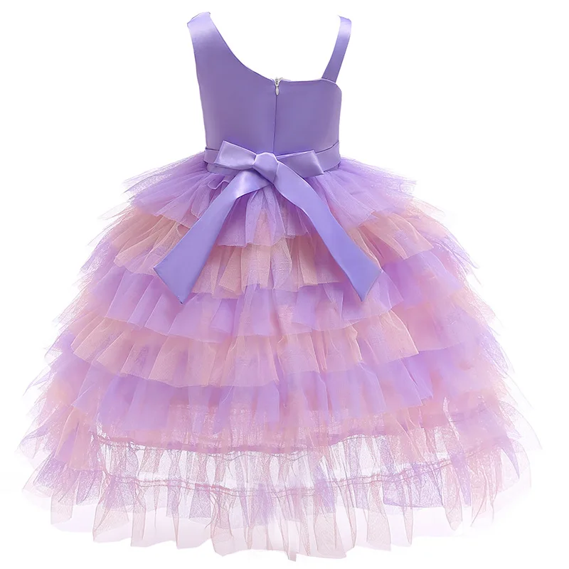 2019 Summer Elegant Flower Baby Girls Sling Dress Children Party Evening Dresses For Girl Vestidos Kids Princess Belt Ball Gown  (3)