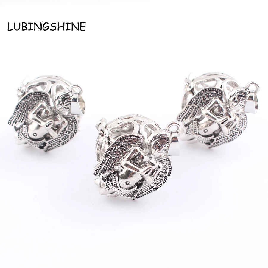 LUBINGSHINE 1PCS Pregnant Women Angel Pendants jewelry Floating Locket Antique Silver aromatherapy lockets Drop shipping