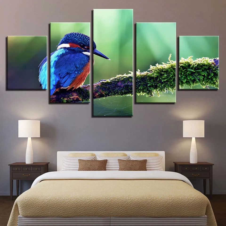 Canvas Painting HD Prints Home Decoration 5 Pieces Bird Animal Wall Art Modular Pictures Kids Bedside Background Artwork Poster | Дом и сад