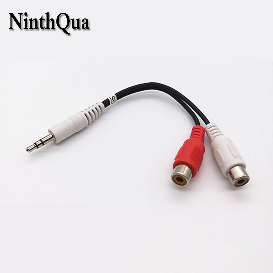 

1pcs 3.5mm 3 Pole Male plug to RCA Female jack 3.5 Audio Connector 2 in 1 Stereo Headset Dual Track Headphone