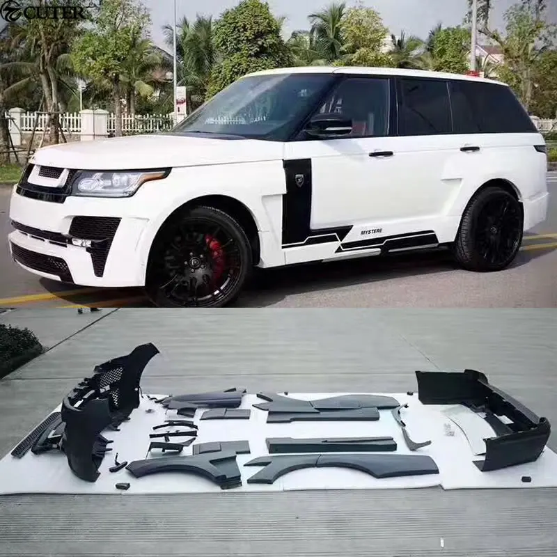 

HM style Wide Car body kit PP Unpainted front bumper rear bumper Round eyebrows for Land Rover Range Rover HAMANN body kit