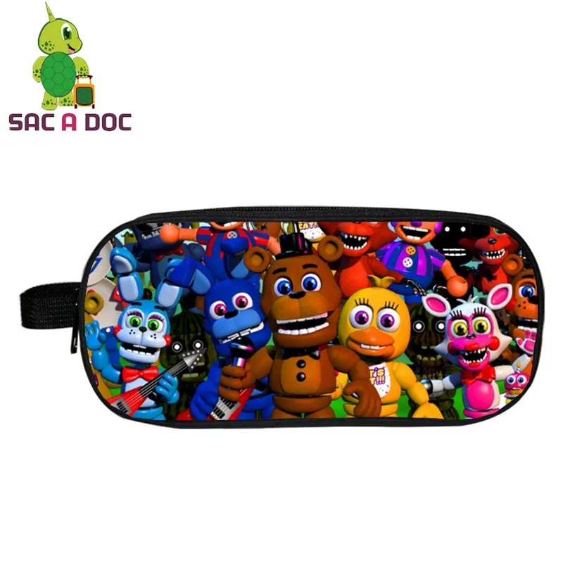

Anime Five Nights At Freddy's Large Capacity Pencil Cases Double Layer Zipper Pen Bag Kids Boys Girls School Stationery Supplies