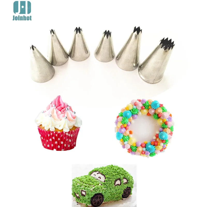 

Baking tools 6pcs nozzles Creative Icing Piping Nozzle Pastry Tips Sugar Craft Cake Decorating Tools