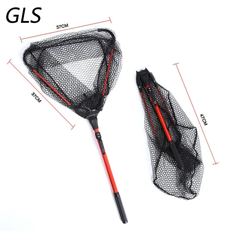 

2018 new arrival Fishing Net Triangular landing Fishing Network Alu alloy single 80CM Folding multifilament Hand Fishing Net