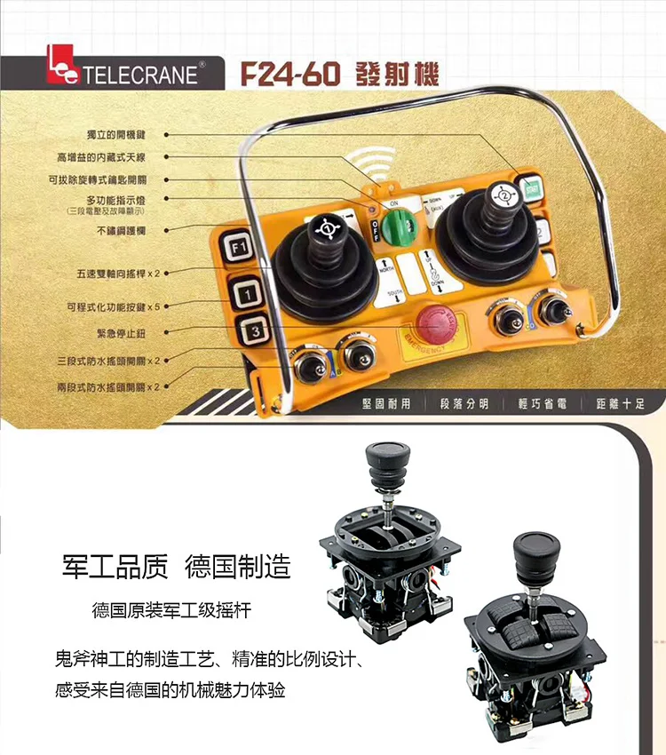 JoHigh F24-60 джойстик промышленный беспроводной пульт дистанционного управления 1 передатчик+ 1 приемник 380 В, 220 В, 36 В, 24 В