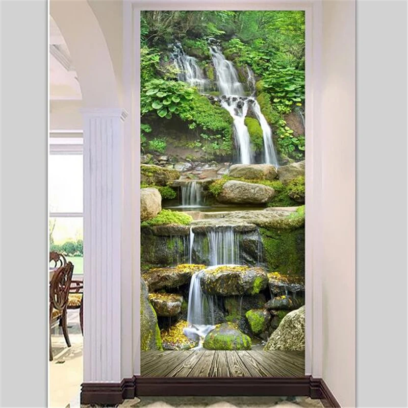 Wellyu ورق حائط مخصص لصور الممرات ورق حائط ثلاثي الأبعاد مع صورة شلال عالية الدقة رسم المناظر الطبيعية زخرفة التلفزيون 3d Wallpaper Photo Wallpapercustom Photo Wallpaper Aliexpress