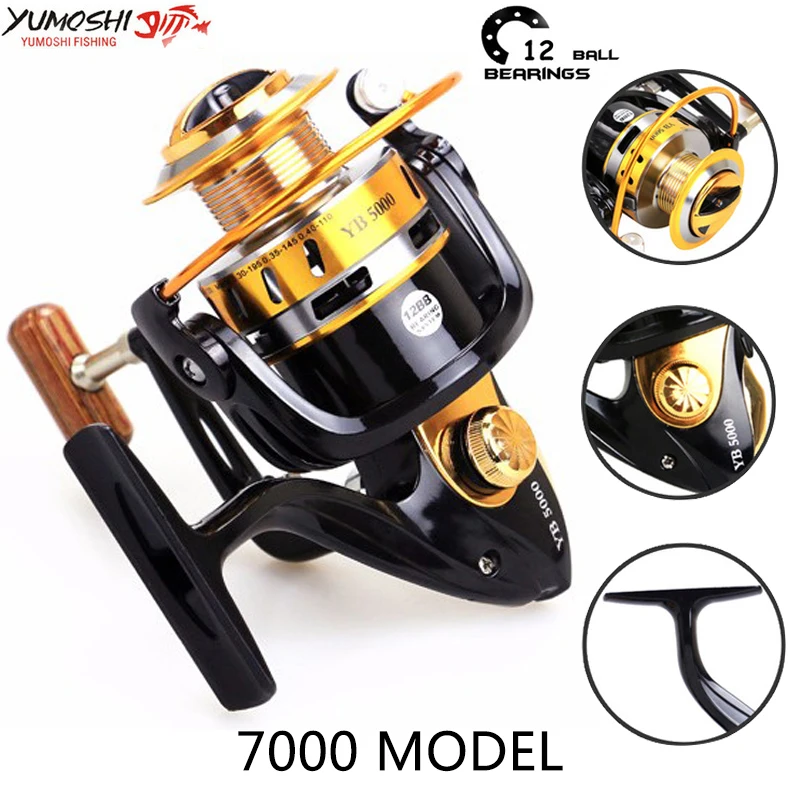 

Yumoshi 12BB YB2000-7000 5.5:1 Fishing Reels Feeder Carp metal folding rocker Spinning Reel (7000)