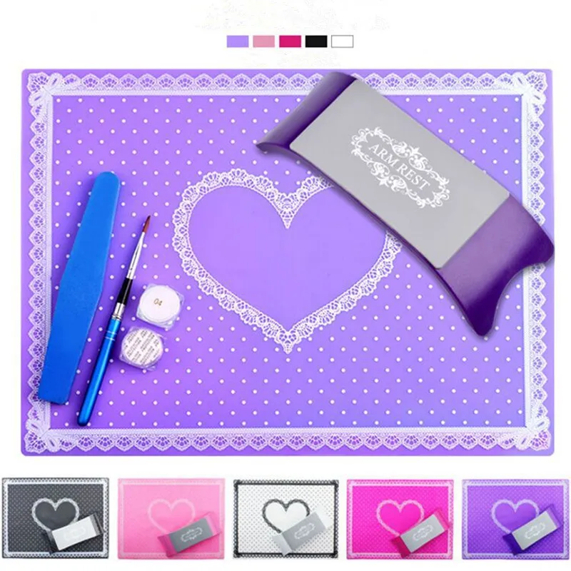 

Arm Rest Nail Art Pillow Cushion Salon Practice Equipment Hand Pillow Arm Rest Hand Rests Lace Silicone Nail Washable Mat Pad