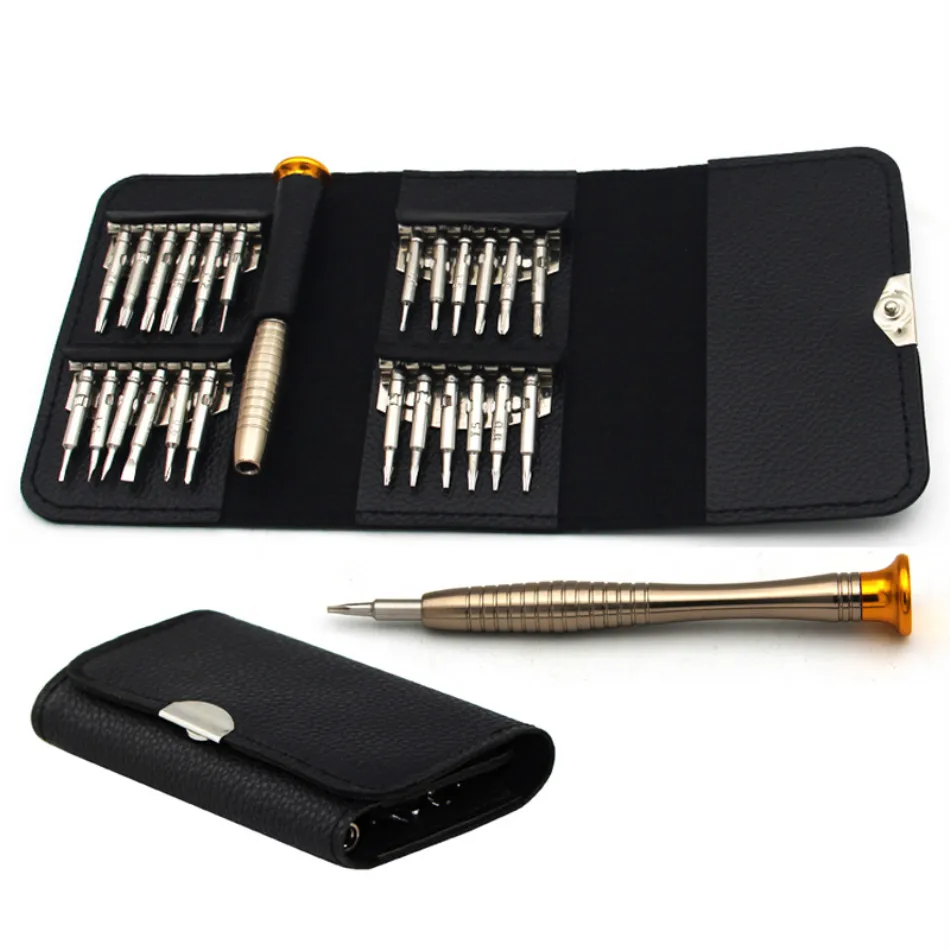 

Leather Case 25 In 1 Torx Screwdriver Set Mobile Phone Repair Tool Kit Multitool Hand Tools for Iphone Watch Tablet PC