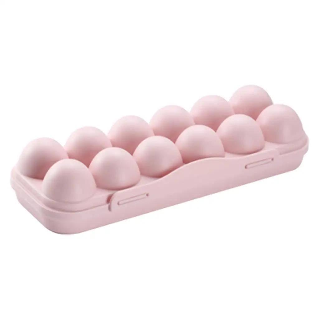 Ящик для хранения яиц на холодильник, 12 ячеек, пластиковый лоток для яиц, органайзер, контейнер, дозатор яиц для холодильника, емкость K15 - Цвет: Pink