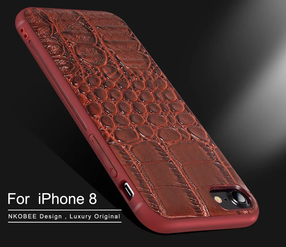 NKOBEE For iPhone8 Case Leather Crocodile 3D Coque For iPhone 8 Plus Case Luxury Silicone TPU Cover For iPhone 8plus Case Slim (1)