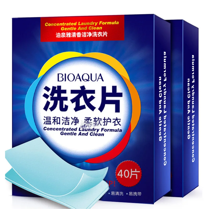 

40pcs BIOAQUA Fragrance Cleansing Laundry Tablets Laundry Liquid Papers Washing Powder Soap Softener Washing Clothes Skin Care