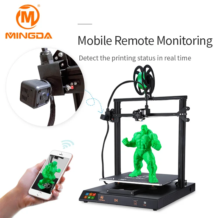 Дешевая цена Высокая точность рабочего стола DIY kit 3d принтер MINGDA D4 большой металлический 3D принтер размер сборки 420*420*400 мм