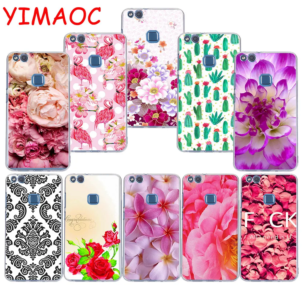 

YIMAOC 248z Rose Peony Flower Soft TPU Case for Huawei P20 Pro P10 P9 P8 Lite P Smart Mate 10 lite 20 pro