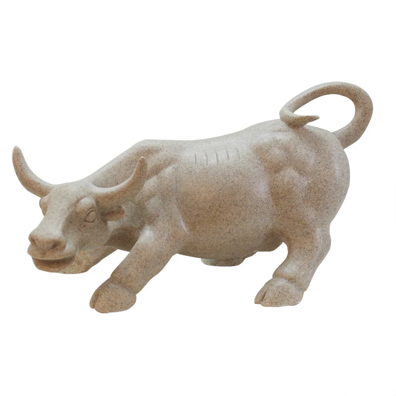 

Resin Crafts Modern Minimalist Sandstone Cattle Figurine Ornament Cattle Statue Sculpture Living Room Decor Furnishings Articles