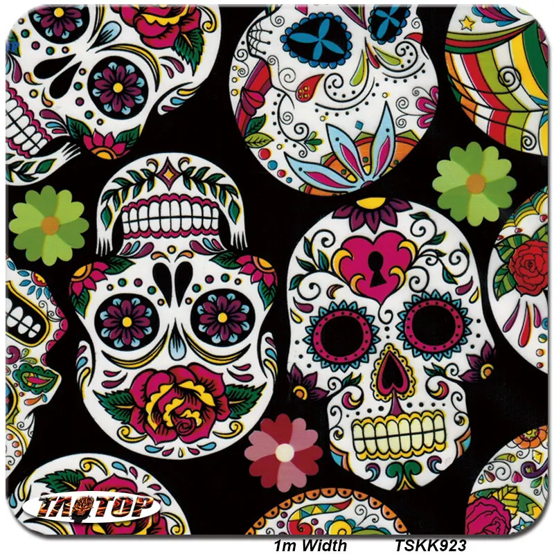 

iTAATOP TSKK923 1M * 10M Skull Flower Hydro Dipping Hydrographics Film Water Transfer Printing Film
