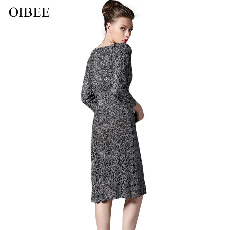 Женское кружевное Платье До Колена OIBEE2019 Привлекательное платье абрикосового и