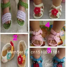Летние вязаные ботиночки ручной работы для новорожденных; сандалии из хлопчатобумажной пряжи; обувь для малышей