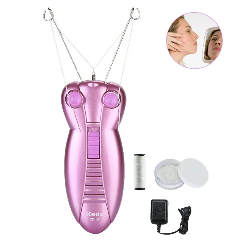 Removedor de Pêlos Rosqueando a Remoção do Cabelo Cuidados de Beleza Vamsluna Faciais-depilador Facial Elétrico Shaver Corpo Rosto &