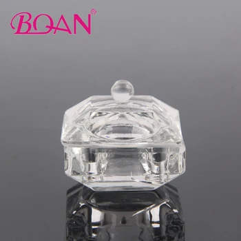 

Square Clear Crystal Glass Dappen Dish Bowl Cup With Lid Nail Art Tools Acrylic Liquid Glitter Powder Mini Bowl Cups
