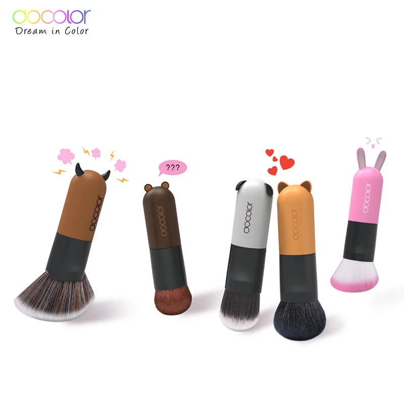 

Docolor Makeup Brushes 5PCS Cartoon Face Kabuki Makeup Brush Set Cute Brushes for Makeup Best Gift Make up Brushes
