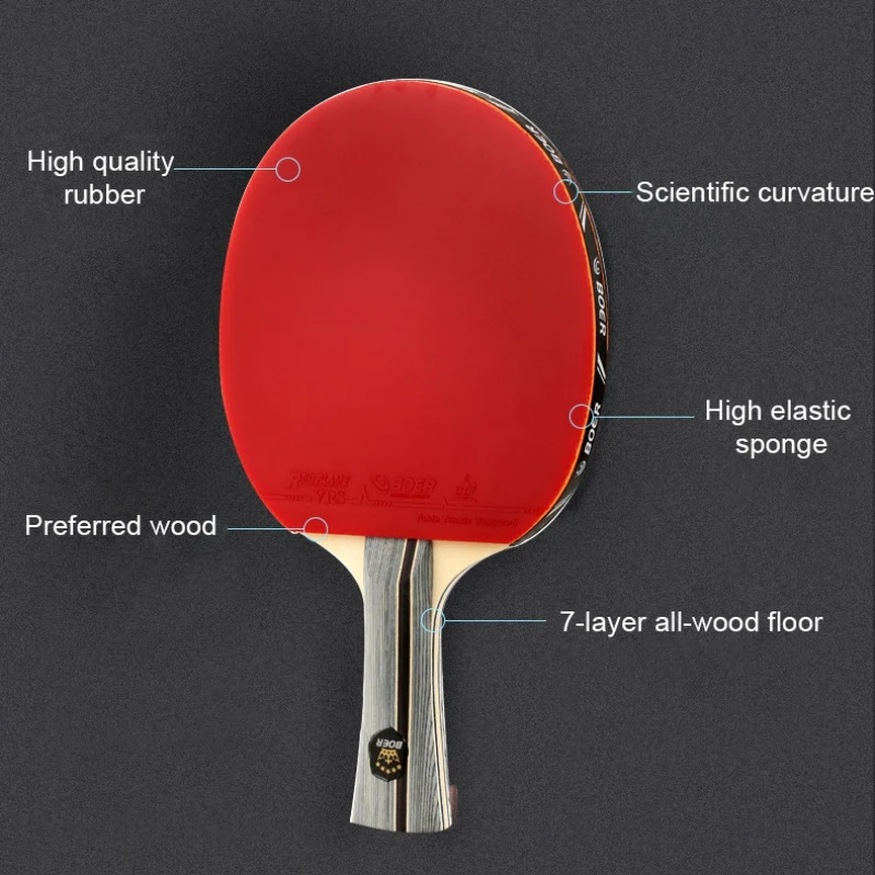 BOER 1STAR Poplar ракетка для настольного тенниса легкая мощная ракетка для пинг-понга рукоятка для настольного тенниса тренировочная с сумкой