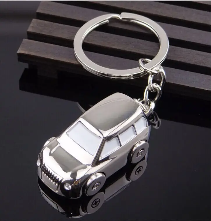 

FREE shipping by FEDEX 100pcs/lot New Good Quality Car Model Shape Keychains Zinc Alloy 3D Car Keyrings for Gifts Laser LOGO