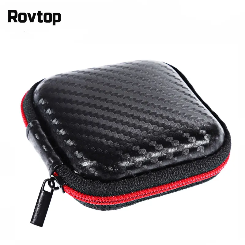 

Rovtop Protable Earphone Case For Headphones Mini Zipper Storage Box Hard Bag Headset Case for charger data line headset bag