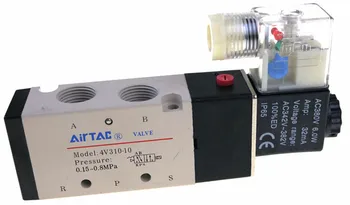 

High quality solenoid valve, gas control valve, 3/8 2 position, 5 port 2/5 BSP mode 4v310-10.