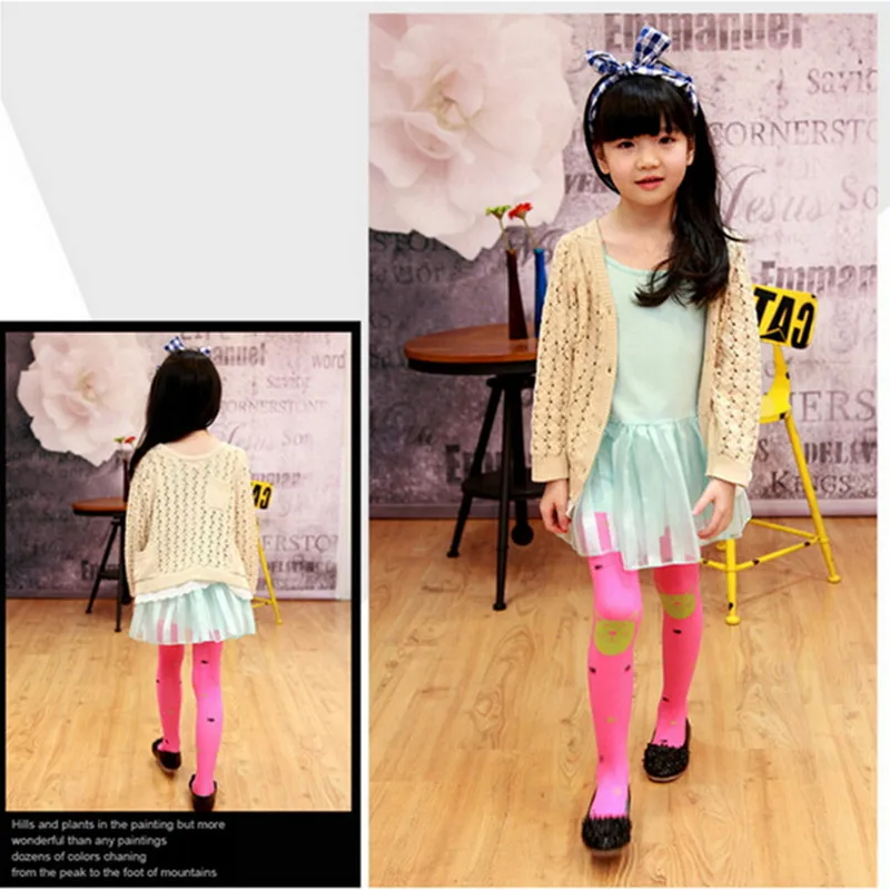 1 пара бархатные колготки для девочек с рисунком кошки и рыбы|kids tights|designer kids tightsgirl