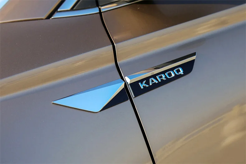For Skoda Karoq 2017 2018 Car Original Side Wing Fender Door Emblem Badge Sticker Trim Chrome Garni