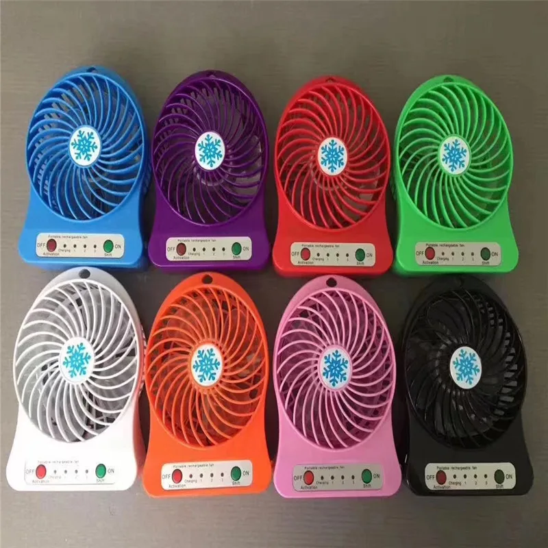

1PC Adjustable 3 Speed USB Rechargeable Fans Summer Air Cooler Portable Personal Mini Fan With Light Office Desk Cooler Fan