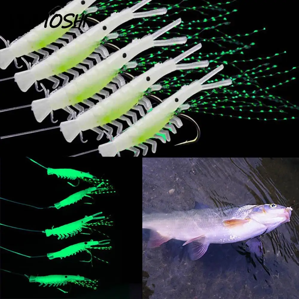 4 Model Type Brand new 5pc Luminous Glowing Shrimp Bait Fishing Lure