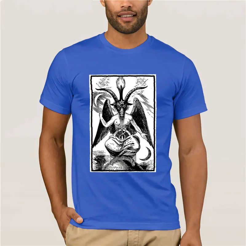 Футболка мужская с принтом Sigil of Baphomet модная тенниска из хлопка козы Мендес майка