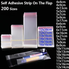 Прозрачный самоуплотняющийся Пластик мешки подарка ювелирных изделий упаковывая мешок самоклеющийся перепломбируемый целлофан поли мешок из полиуретана с открытыми порами Пластик пакетикам