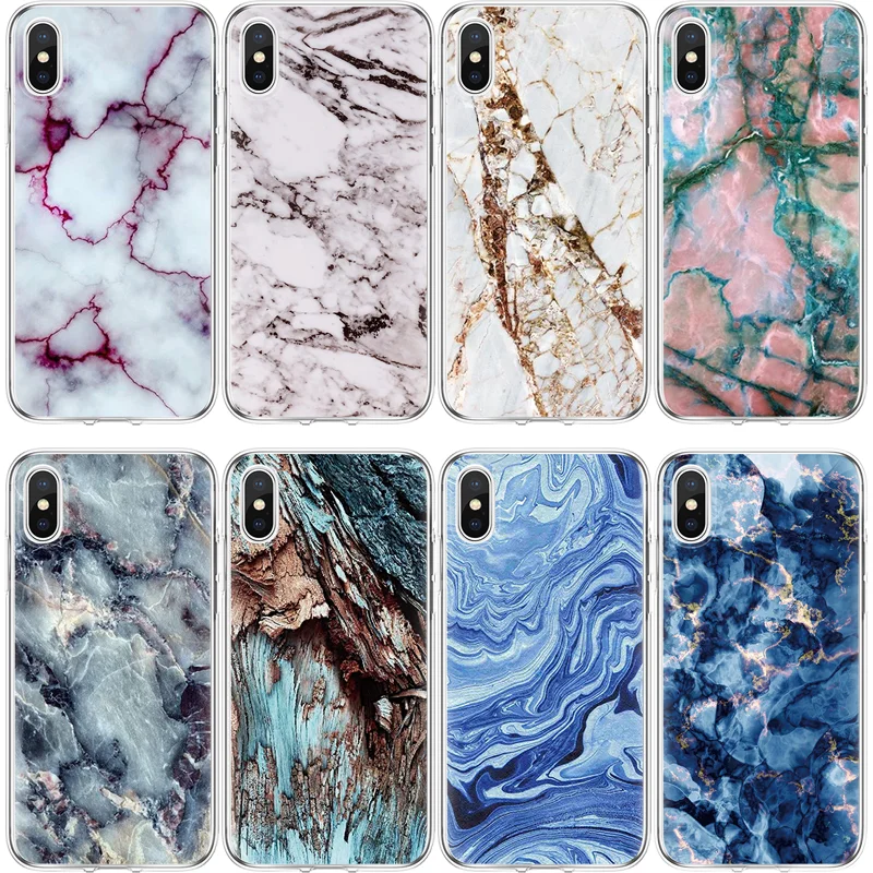 

Stone TPU Phone Coque For iPhone 7Plus 8plus Case For iPhone X 8 7 4 4S 5 5S SE 5C Cover For iPhone 6 S 6S Plus Marble Fundas