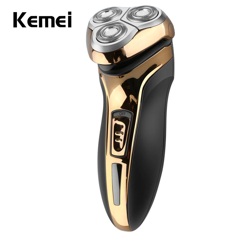 Kemei-Men-s-Rechargeable-Electric-Shaver-Portable-Floating-Head-Triple-Blade-Razor-Beard-Trimmer-for-Male