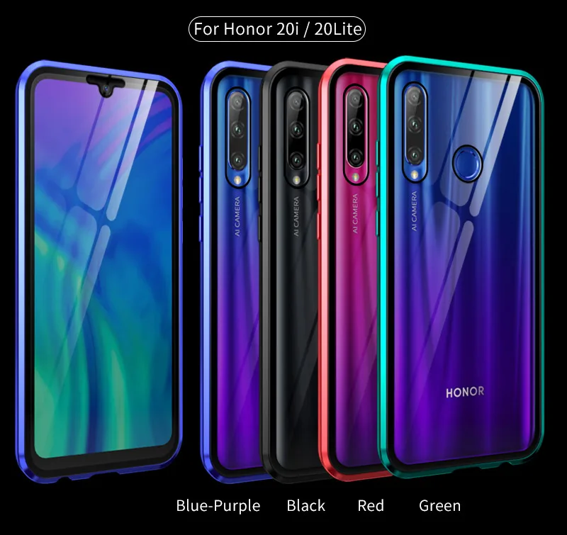 For Huawei Honor Pro Case 360 Full Body Protect Metal Magnetic Cover Case For Huawei Honor Lite Duble Side Tempered Glass Phone Case Covers Aliexpress