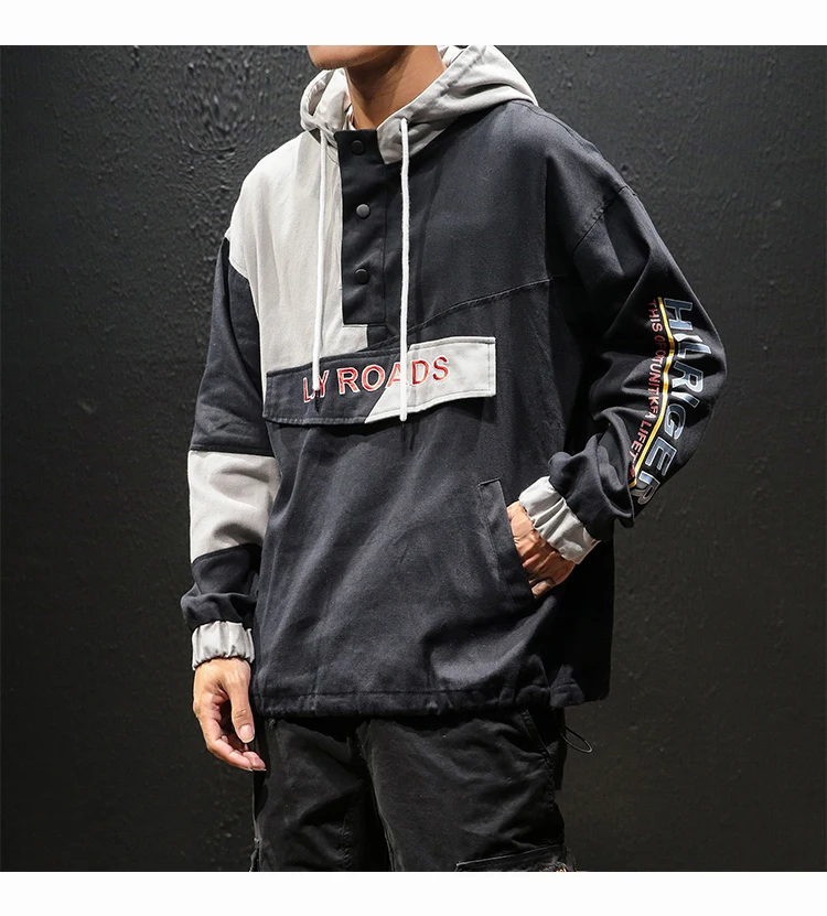 Windbreaker Jacket Men Pullover Hoodie  (22)