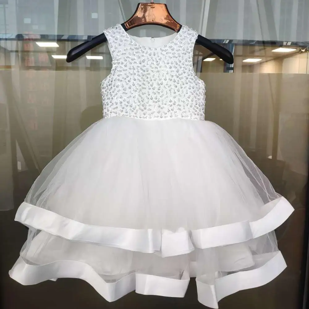 Белое длинное платье принцессы с цветочным узором для девочек; праздничное платье; детское платье