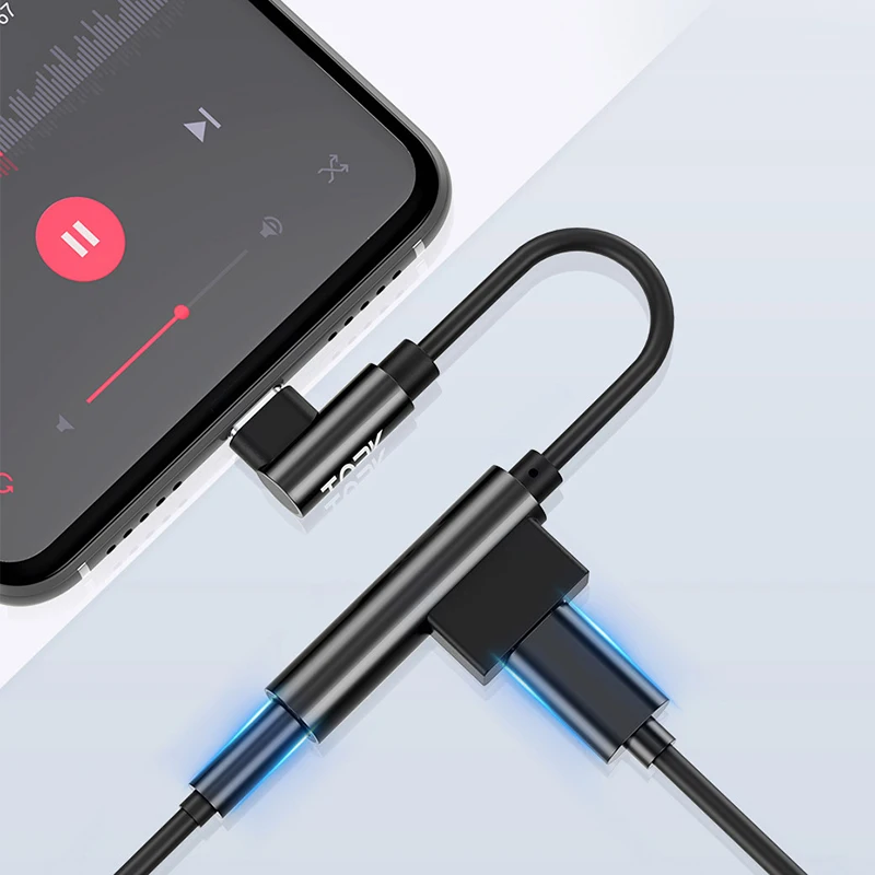 TOPK usb type C до 3,5 мм разъем локоть адаптер для Xiaomi mi 9 8 mi 9 huawei mate 20 P30 Pro samsung S10 type-C OTG USB-C разветвители