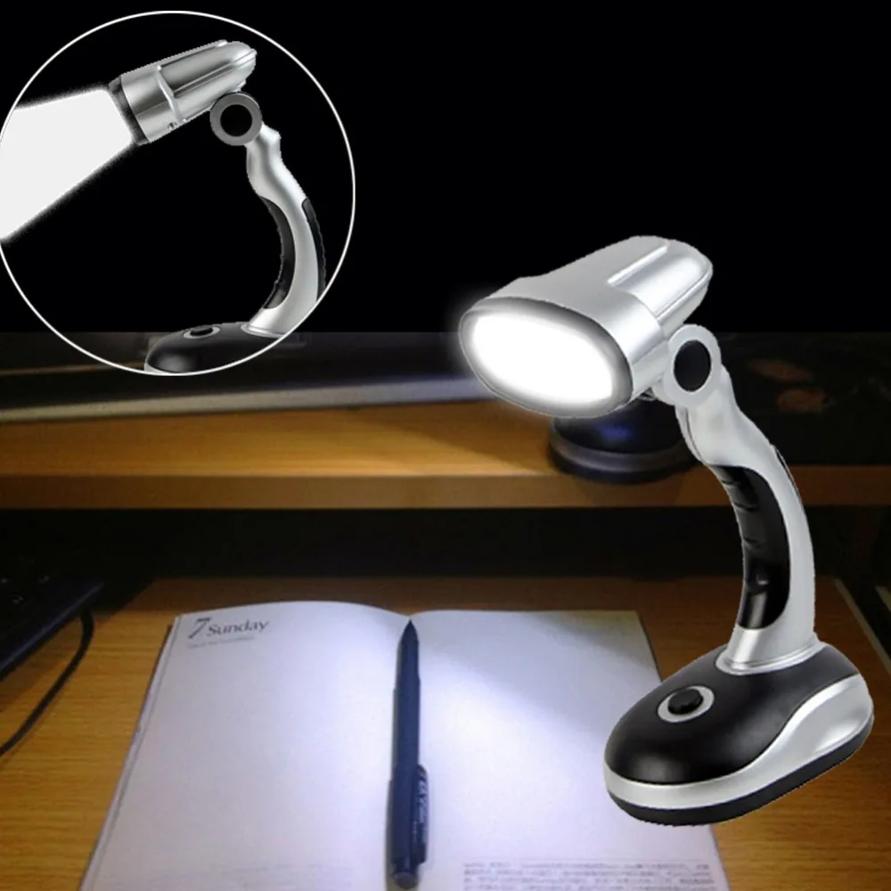  YAM Portable Adjustable 12 LED Desk Lamp Light Read Torch Battery Powered Cordless Energy-saving an