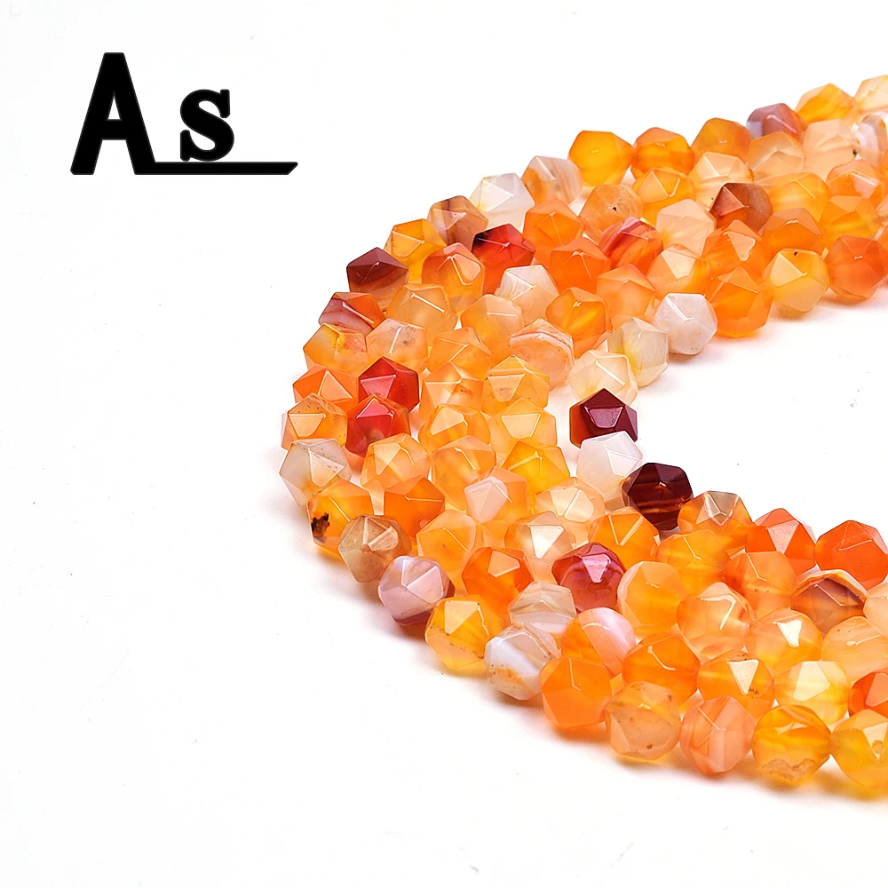 

Asingeloo Round Yellow Faceted Natural Stone Beads Natural Loose Stone Beads 6/ 8/10 MM Strand 15" Bracelet Necklace Jewelry