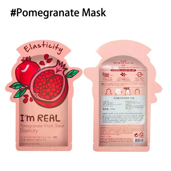 I'm REAL Корейская маска для лица tony moly, косметическая маска для лица, увлажняющая маска, контроль жирности, отбеливание сокращение пор, уход за кожей - Цвет: Pomegranate