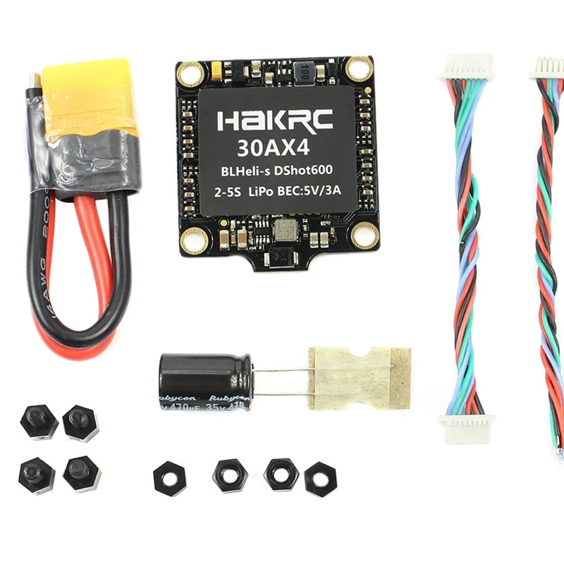 

Hakrc 4 In 1 30A Blheli_S Bb2 Dshot 150/300/600 Mini Esc Speed Controller 2-6S For Diy Fpv Racing Drone Multcopter Outdoor